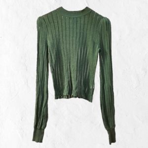 F21 Green Long Sleeve Crop Sweater